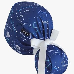 Zodiac Print Black Scrubcap
